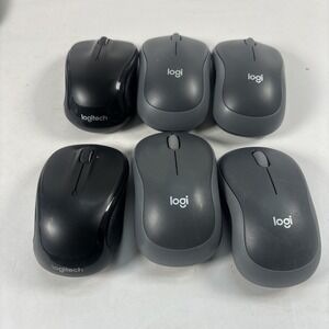 LOT OF 6 LOGITECH Logi Wireless Mouse M185(4) Grey & M325s (2) Black